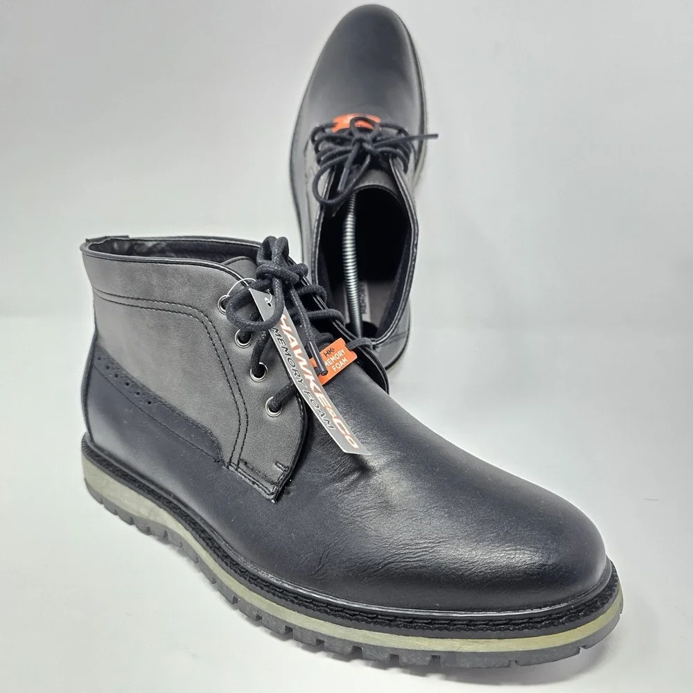 Hawke & Co Mens Fairweather Black Grey Chukka Boots Memory Foam Size 8.5 NEW